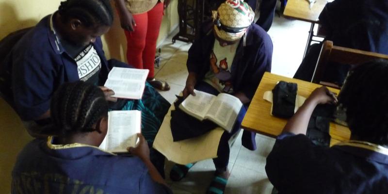 WOMEN INMATES ARE LEARNING HOW TO SEW AND HOW TO STUDY THE BIBLE AS THEY LEARN TO WALK WITH JESUS CHRIST.