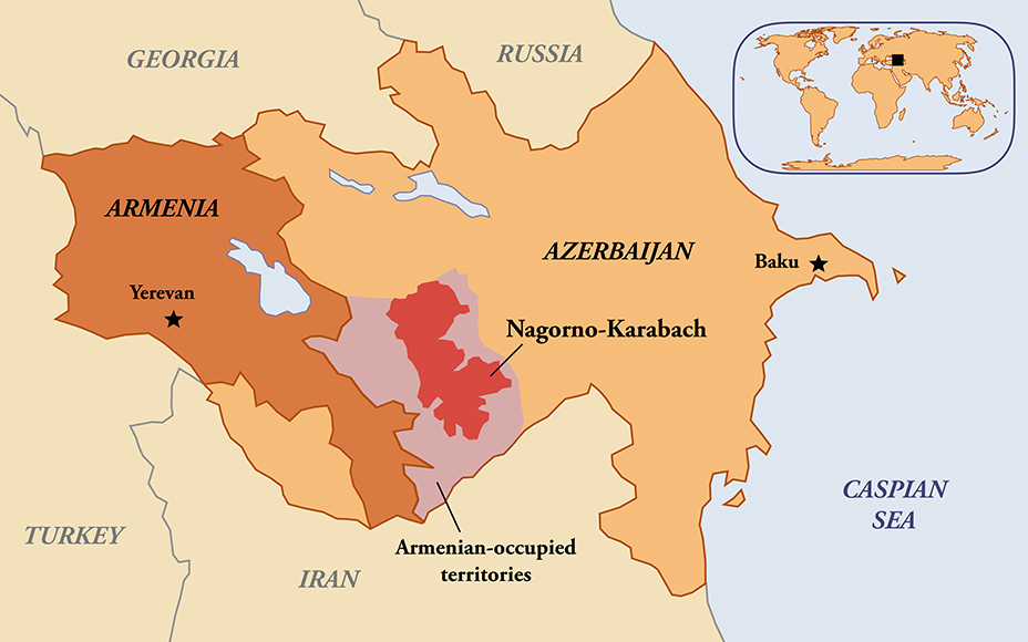 Map of the Nagorno-Karabakh region