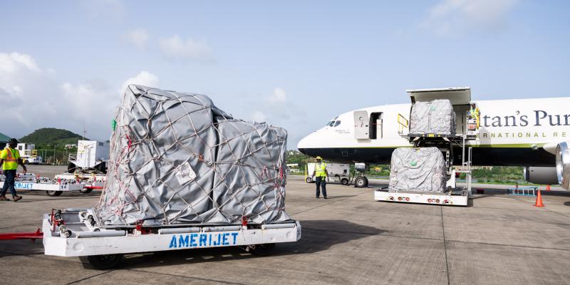 Supplies being transported to the Carribean