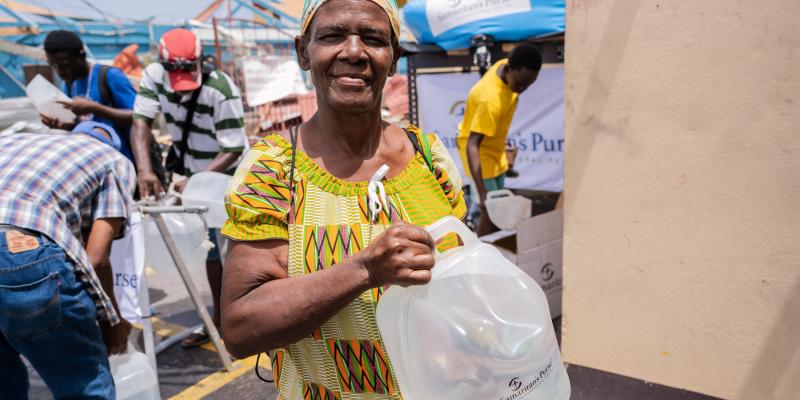 Clean water was an urgent need for survivors, after large amounts of infrastructure were destroyed by the hurricane.