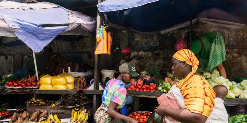A mother shops