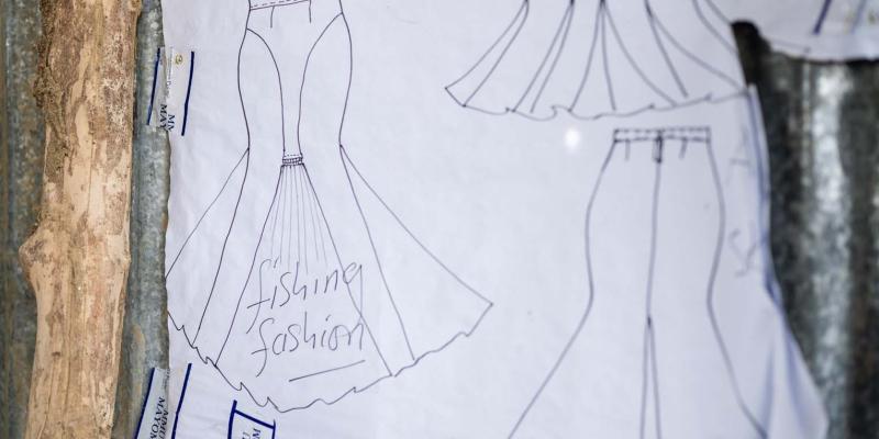 The class quickly moved from straight-line stitching to designing and creating quality pieces of women’s clothing such as dresses and skirts.