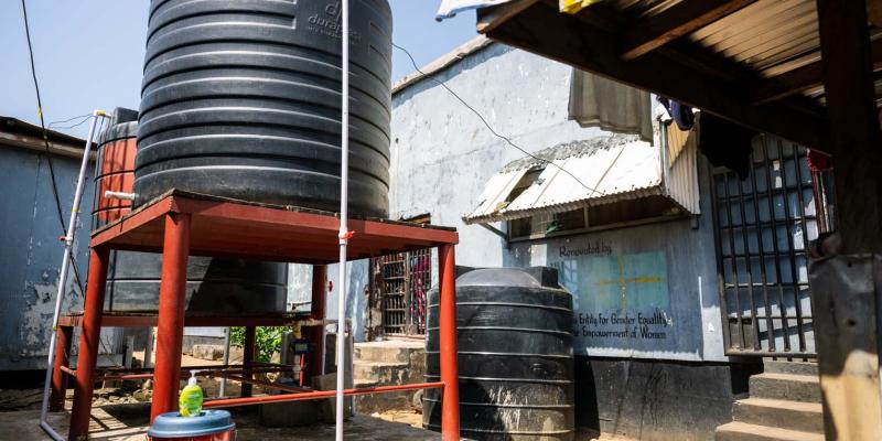 Part of the water system includes reservoirs where water is distributed and also stored in preparation for dry spells.