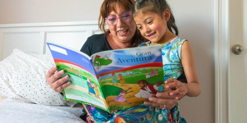 Judi and Dara studied Scripture nightly while in the Brizuela home.