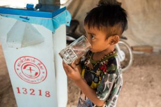 boy drinking water