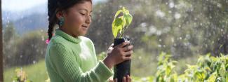 girl with plant