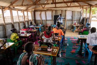 The tailoring class is part of our livelihoods program in South Sudan. Our instructors teach people useful skills that can earn an income.