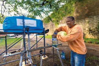 OUR TEAMS set up water points in numerous communities.