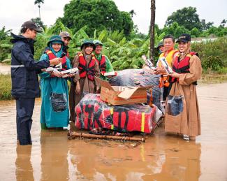 OUR INITIAL response included distributing life jackets and torches.