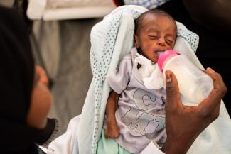 Special baby formula helps babies grow strong until they can feed exclusively on their mother’s milk.