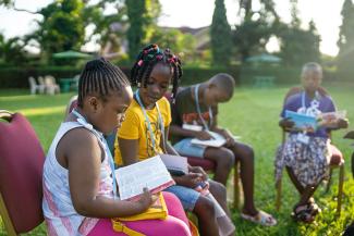 BOYS AND GIRLS are learning how to study God's Word.