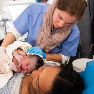 “I was consumed by happiness when I heard the cry of the baby!”  Aunt Nyagoa