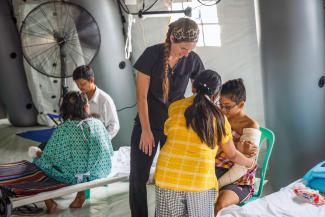 KALAYA’S ARM was fractured when  the roof of her home fell on her head.