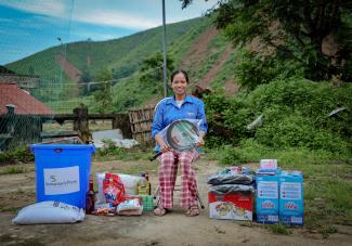 Tam is grateful for the abundance of supplies she received from Samaritan’s Purse.