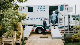 The Samaritan’s Purse mobile medical unit arrived to Córdoba shortly after the floods receded. The roving clinic is stocked to treat immediate health needs wherever disaster strikes.