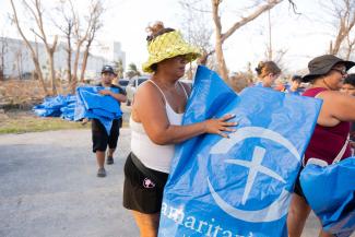 Shelter, water, and lights to see by at night are critical items for families as they await local infrastructure to be restored.
