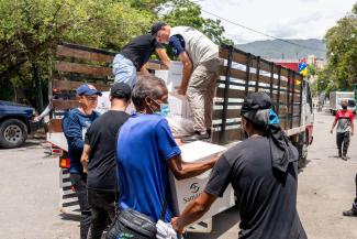 Our teams are working through local churches to distribute supplies to residents in need.