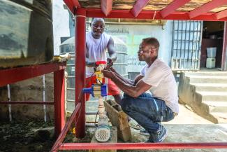 Inmates help maintain the water systems that Samaritans Purse Installs.