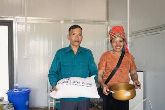 Tam and his wife found comfort in the relief supplies provided by Samaritan’s Purse.