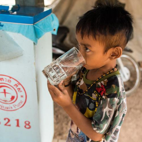 boy drinking water