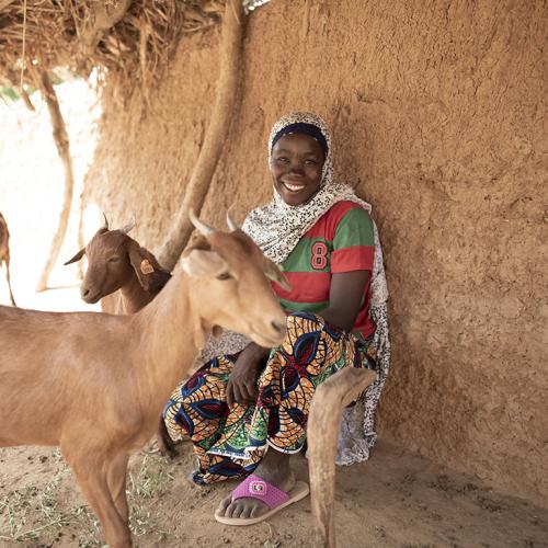 lady with goats
